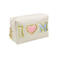 Women's Small All Seasons Pu Leather Letter Fashion Embroidery Square Zipper Cosmetic Bag main image 2