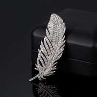 Simple Style Leaf Alloy Plating Inlay Rhinestones Women's Brooches sku image 2