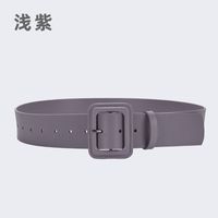 Casual Solid Color Leather Buckle Women's Leather Belts 1 Piece sku image 17