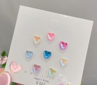 Sweet Heart Shape Synthetic Resin Women's Ear Studs 1 Pair sku image 9