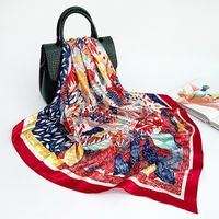 Women's Elegant Fashion Printing Satin Printing Silk Scarves sku image 55