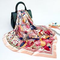 Women's Elegant Fashion Printing Satin Printing Silk Scarves sku image 58