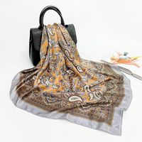 Women's Elegant Fashion Printing Satin Printing Silk Scarves sku image 61