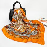 Women's Elegant Fashion Printing Satin Printing Silk Scarves sku image 65