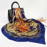 Women's Elegant Fashion Printing Satin Printing Silk Scarves sku image 64
