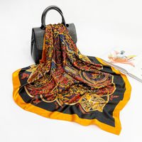Women's Elegant Fashion Printing Satin Printing Silk Scarves sku image 75
