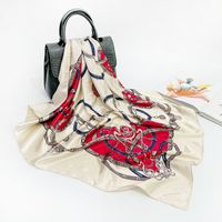 Women's Elegant Fashion Printing Satin Printing Silk Scarves sku image 52