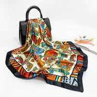 Women's Elegant Fashion Printing Satin Printing Silk Scarves sku image 70