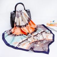 Women's Elegant Fashion Printing Satin Printing Silk Scarves sku image 41