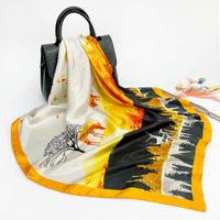 Women's Elegant Fashion Printing Satin Printing Silk Scarves sku image 71