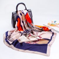 Women's Elegant Fashion Printing Satin Printing Silk Scarves sku image 76