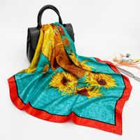 Women's Elegant Fashion Printing Satin Printing Silk Scarves sku image 67