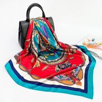 Women's Elegant Fashion Printing Satin Printing Silk Scarves sku image 47