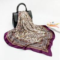 Women's Elegant Fashion Printing Satin Printing Silk Scarves sku image 43