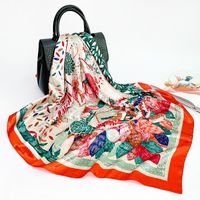 Women's Elegant Fashion Printing Satin Printing Silk Scarves sku image 56