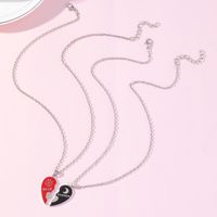 Fashion Sun Moon Heart Shape Alloy Enamel Couple Pendant Necklace 2 Piece Set main image 3
