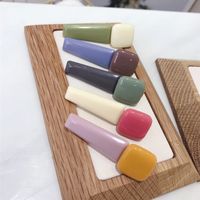 Coréenne Nouveau Macaron Carré Mignon Épingle À Cheveux En Épingle À Cheveux Simple Bang Côté Clip Femmes De Sucrerie De Couleur De Contraste Petit Clip sku image 1