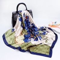 Women's Elegant Fashion Printing Satin Printing Silk Scarves sku image 79