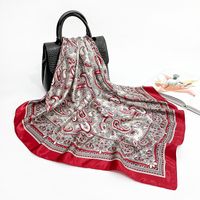 Women's Elegant Fashion Printing Satin Printing Silk Scarves sku image 86