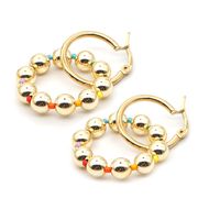 Bohemian Glazed Bead Round Earrings Wholesale sku image 5