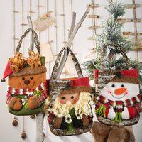 New Christmas Decoration Supplies 19 Imitation Bark Gift Bag Creative Three-dimensional Elderly Snowman Deer Gift Bag sku image 4