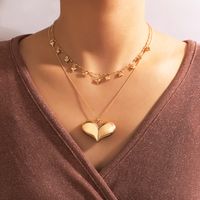 Simple Style Heart Shape Alloy Women's Layered Necklaces sku image 1
