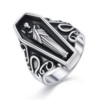Vintage Silver Ring Dripping Open Grim Reaper Ring sku image 1