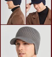 Men's Fashion Solid Color Flat Eaves Wool Cap main image 4