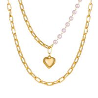 Elegant Heart Shape Imitation Pearl Alloy Women's Necklace 1 Piece main image 2