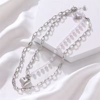 Elegant Heart Shape Imitation Pearl Alloy Women's Necklace 1 Piece main image 3