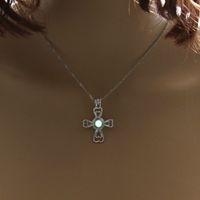 Fashion Cross Heart Shape Alloy Luminous Alloy Unisex Pendant Necklace 1 Piece sku image 8
