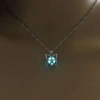 Retro Moon Water Droplets Alloy Luminous Hollow Out Women's Men's Pendant Necklace sku image 17