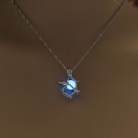 Retro Moon Water Droplets Alloy Luminous Hollow Out Women's Men's Pendant Necklace sku image 11