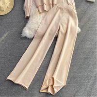Conjuntos De Pantalones De Punto De Color Liso Informales Para Mujer main image 4