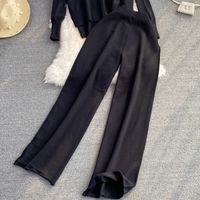 Conjuntos De Pantalones De Punto De Color Liso Informales Para Mujer main image 2