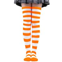 Women's Japanese Style Stripe Polyester Cotton Over The Knee Socks A Pair sku image 42