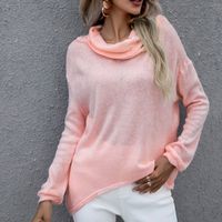 Fashion Solid Color Knitted Fabric Turtleneck Long Sleeve Regular Sleeve Sweater sku image 4