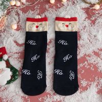 Women's Cute Santa Claus Bear Snowflake Cotton Crew Socks main image 2