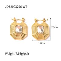 Fashion Square Stainless Steel Plating Zircon Drop Earrings 1 Pair sku image 3