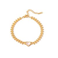 Fashion Heart Shape Stainless Steel Gold Plated Shell Gold Plated Bracelets main image 2
