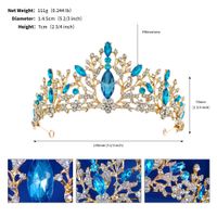 Wedding Crown Vintage Alloy Diamond Bridal Crown Baroque Princess Crown Jewelry sku image 6