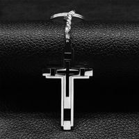 Hip-hop Cross Stainless Steel Hollow Out Pendant Necklace 1 Piece main image 9