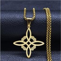 Simple Style Cross Witches Knot Alloy Hollow Out Unisex Pendant Necklace main image 1