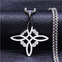 Simple Style Cross Witches Knot Alloy Hollow Out Unisex Pendant Necklace main image 10