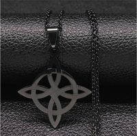 Hip-hop Witches Knot Stainless Steel Hollow Out Unisex Pendant Necklace sku image 3