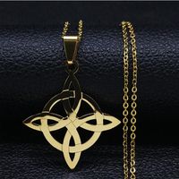 Hip-hop Witches Knot Stainless Steel Hollow Out Unisex Pendant Necklace main image 4