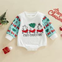 Fashion Letter Patchwork Cotton Baby Rompers sku image 6