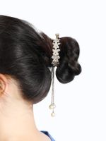 Fashion Tassel Flower Imitation Pearl Alloy Inlay Glass Hair Clip 1 Piece main image 2