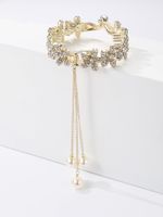 Fashion Tassel Flower Imitation Pearl Alloy Inlay Glass Hair Clip 1 Piece sku image 1