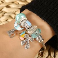 Casual Starfish Cat Butterfly Stainless Steel Inlay Rhinestones Bangle 1 Piece main image 7